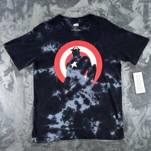Captain America Marvel T Shirt Men S Tie Dye Blue Shield Comic Book Movie NWT